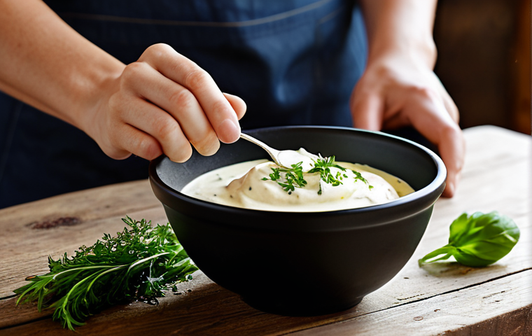 자가 발효로 만드는 마요네즈 - Fermenting Mayonnaise**

"A brightly lit kitchen scene, showing a glass jar of homemade mayonnaise f...